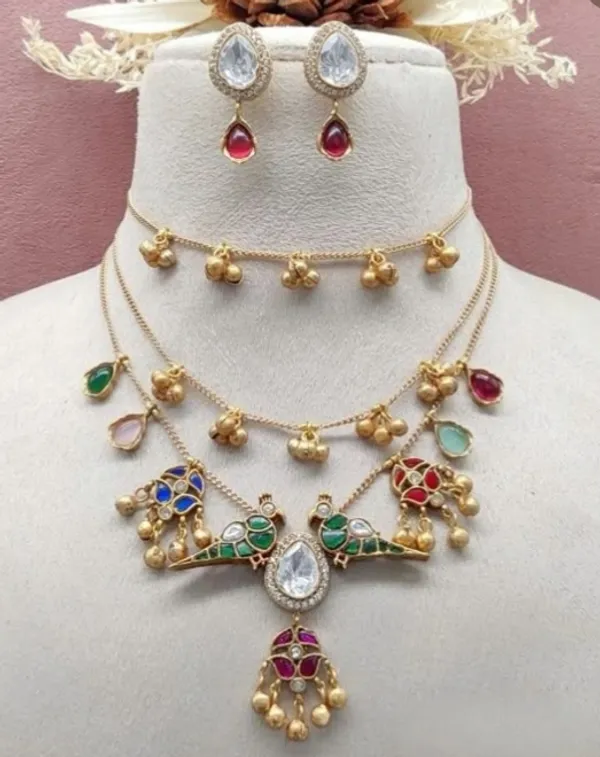 Gold-Tone_Multicolor_Traditional_Necklace_Set_for_Women