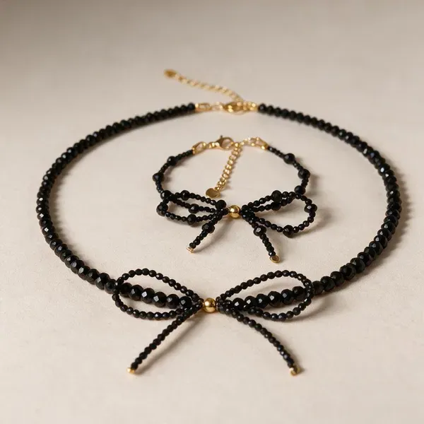 Black_Pearls_And_Stones_Necklace_And_Bracelet_For_Women_Set_Of_2