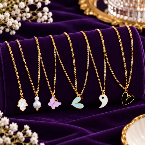 Gold_Tone_Pendant_Necklace_Set_for_Women