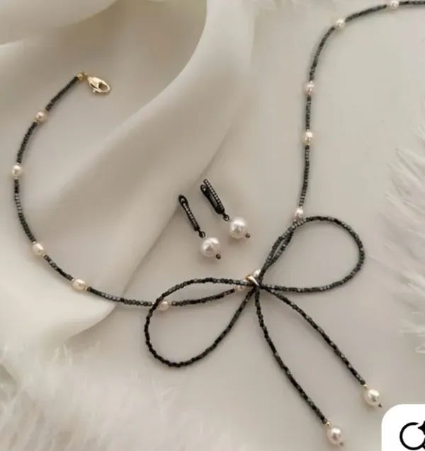 Black_Stainless_Steel_Necklace_With_Earing_For_Women