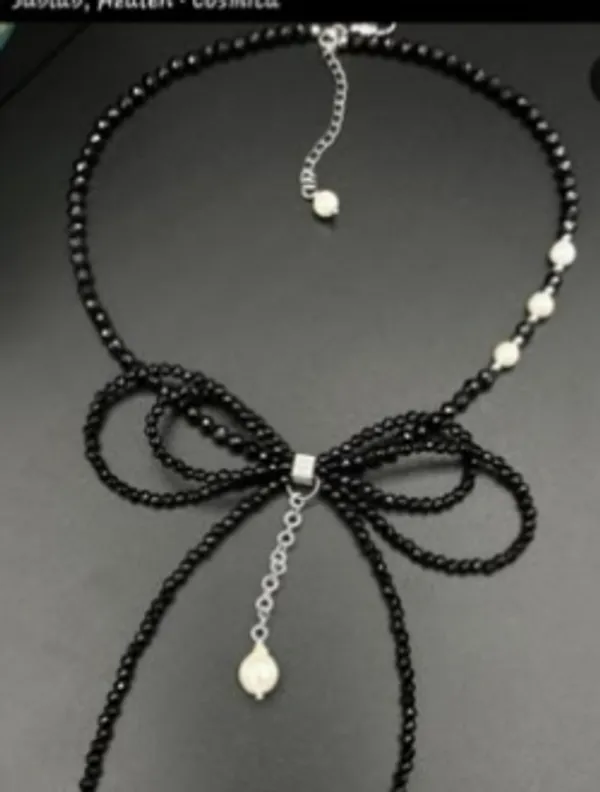 Black_Beaded_Bow_Pendant_Necklace_for_Women