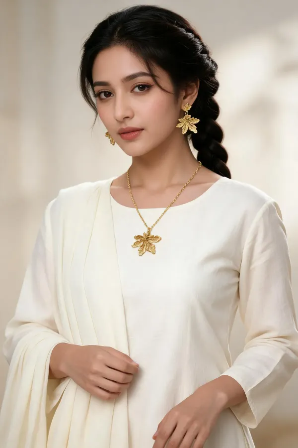 Golden_Stainless_Steel_Necklace_With_Earing_For_Women