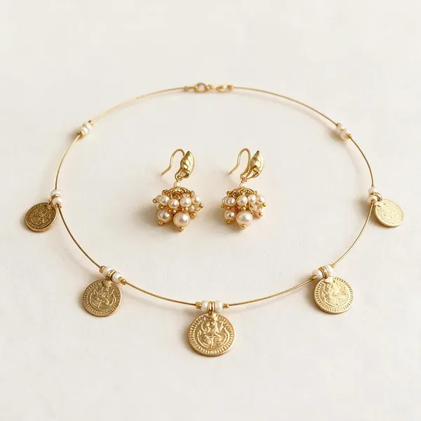 Golden_Stainless_Steel_Necklace_With_Earing_For_Women