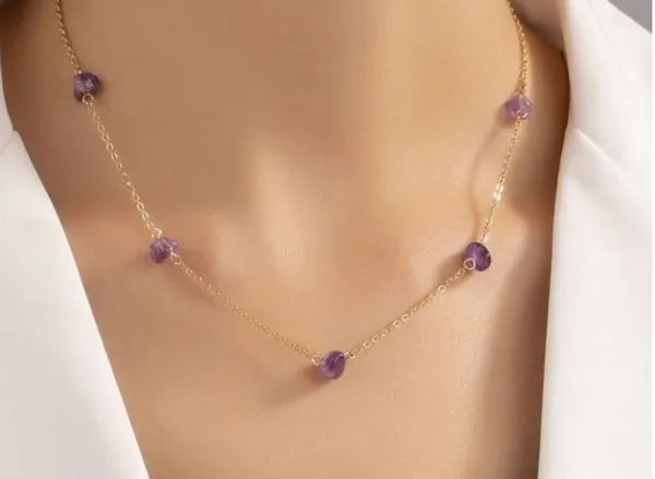Gold-Tone_Purple_Beaded_Necklace_for_Women
