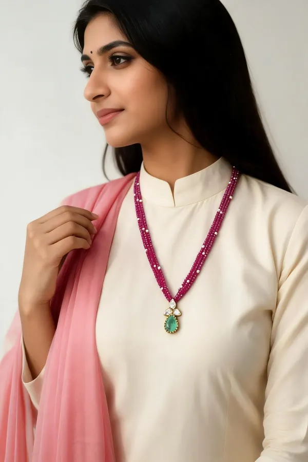 Pink_Pearls_And_Stones_Necklace_For_Women
