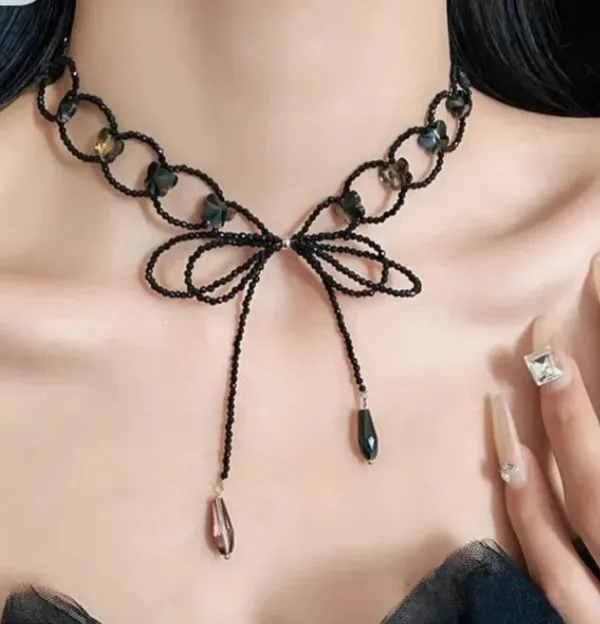 Black_Beaded_Bow_Choker_Necklace_for_Women