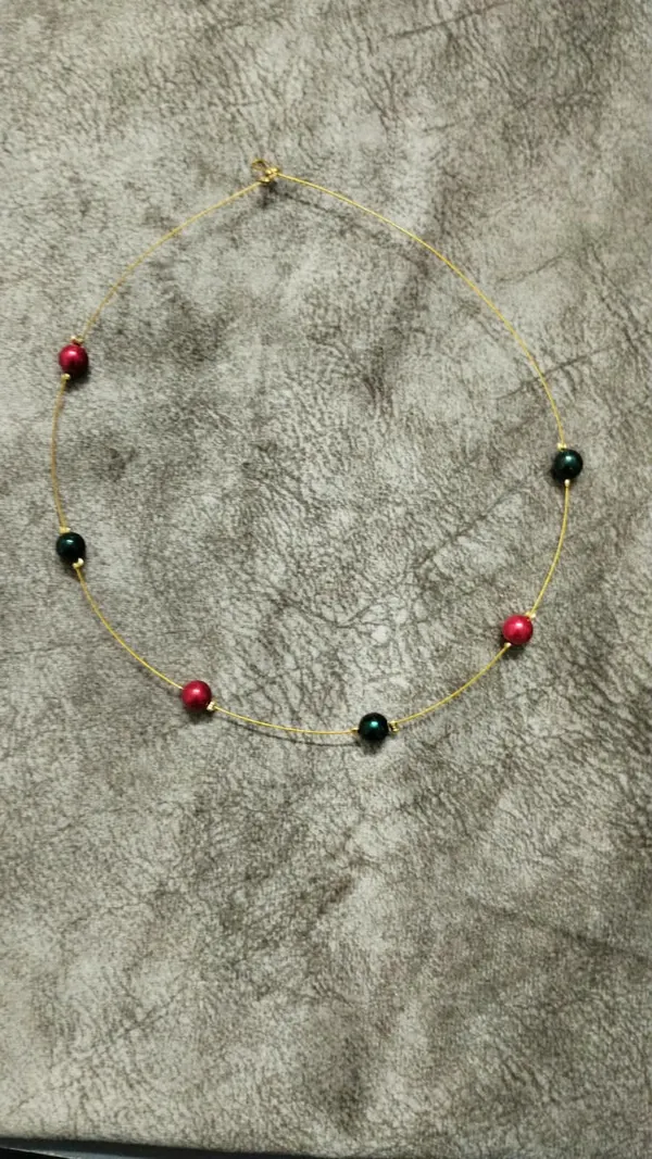 Gold_Tone_Red_And_Black_Beaded_Necklace_for_Women