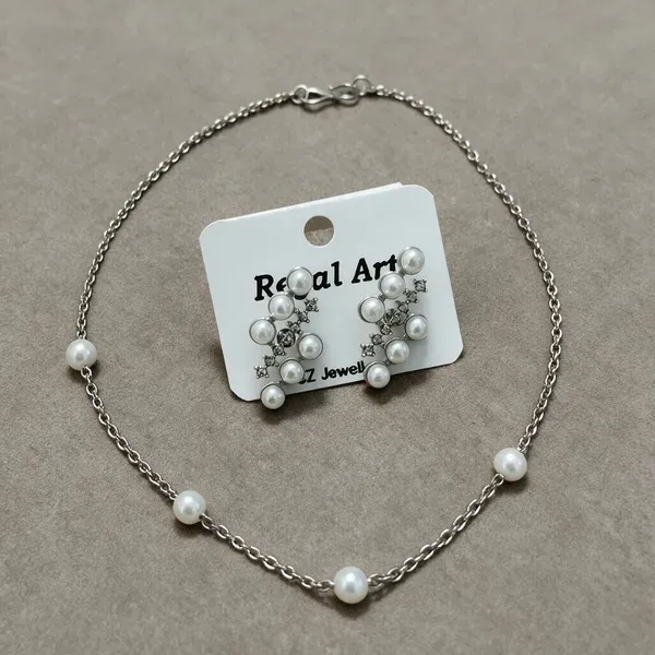 Silver_Stainless_Steel_Necklace_With_Earing_For_Women