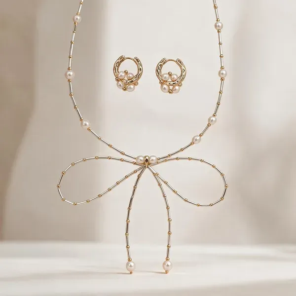 White_Pearls_And_Stones_Necklace_With_Earing_For_Women