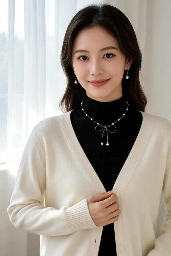 Black_Stainless_Steel_Necklace_With_Earing_For_Women