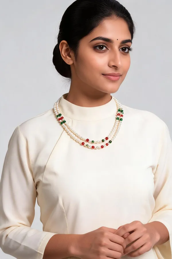 White_Pearls_And_Stones_Necklace_For_Women