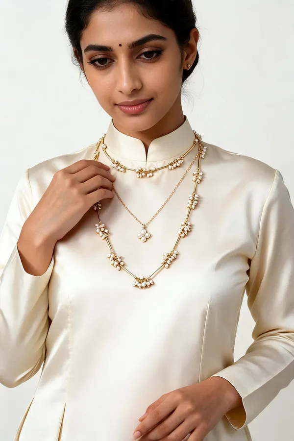 Golden_Pearls_And_Stones_Necklace_For_Women_Set_Of_3