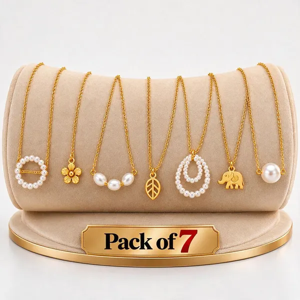 Golden_Stainless_Steel_Necklace_For_Women_Set_Of_7
