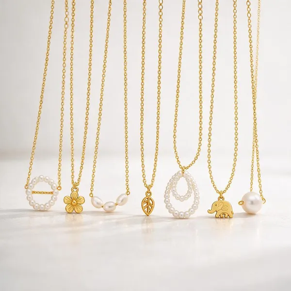 Golden_Stainless_Steel_Necklace_For_Women_Set_Of_7