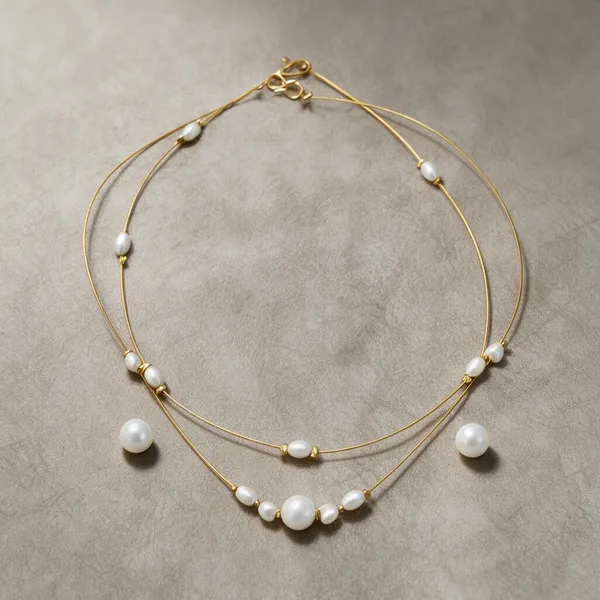 Golden_Pearls_And_Stones_Necklace_With_Earing_For_Women
