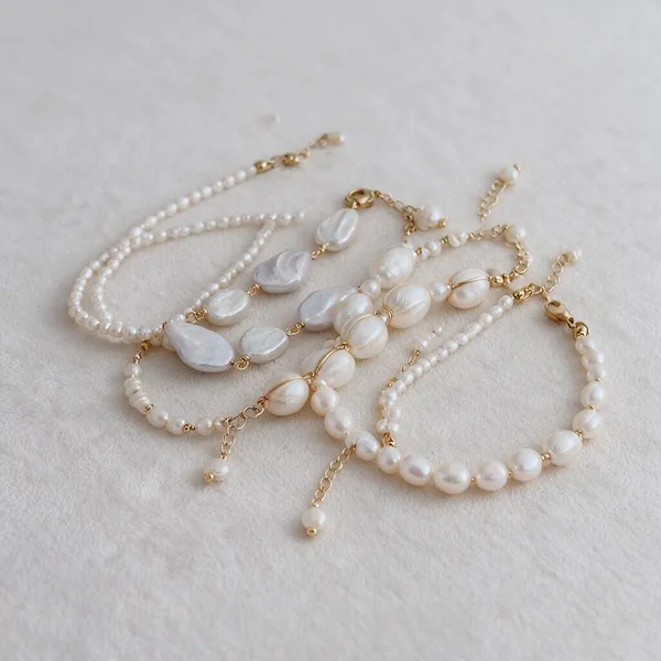 White_Pearls_And_Stones_Bracelet_For_Women_Set_Of_6