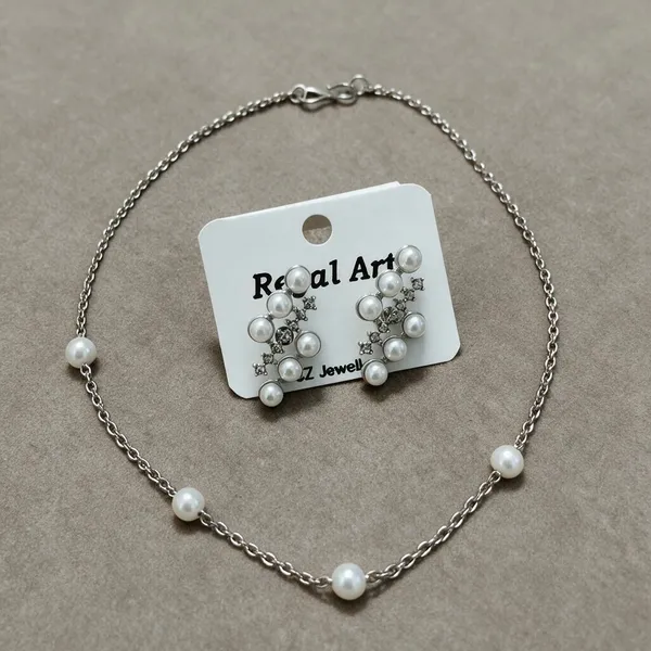 Silver_Stainless_Steel_Necklace_With_Earing_For_Women