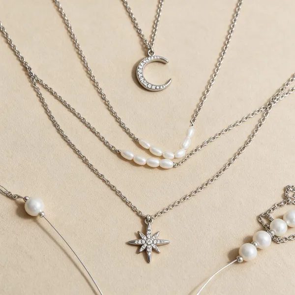 Silver_Stainless_Steel_Necklace_With_Earing_For_Women_Set_Of_4