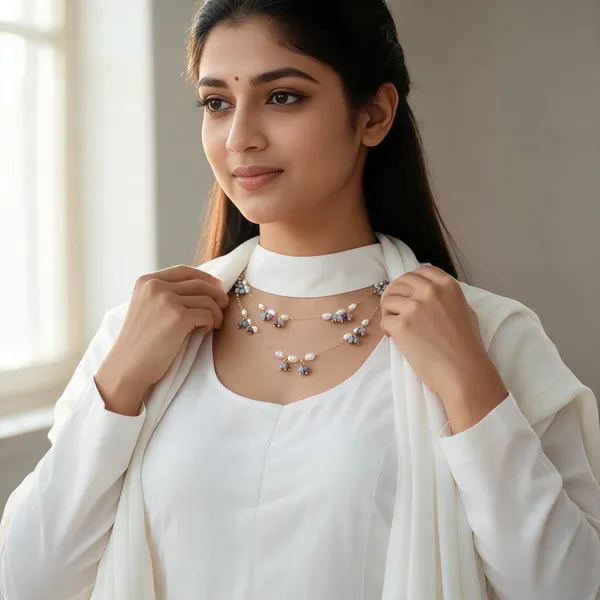 Golden_Pearls_And_Stones_Necklace_For_Women