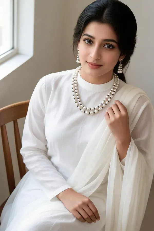 White_Pearls_And_Stones_Necklace_With_Earing_For_Women