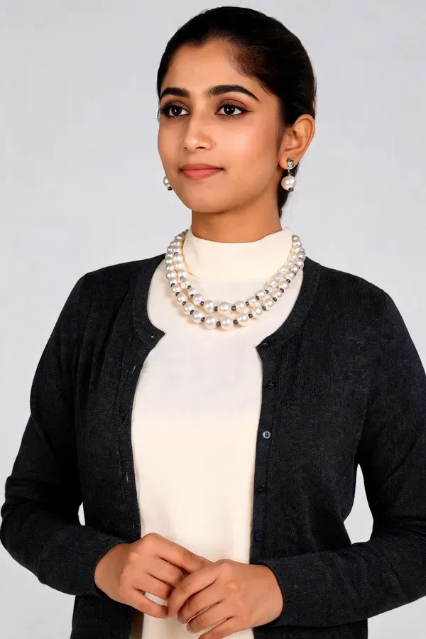 White_Pearls_And_Stones_Necklace_With_Earing_For_Women