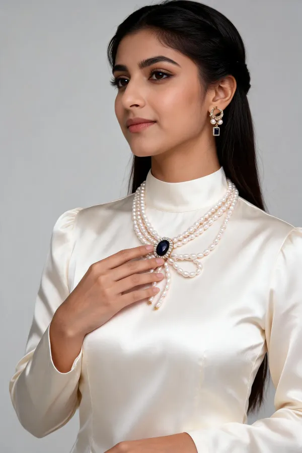 White_Pearls_And_Stones_Necklace_With_Earing_For_Women