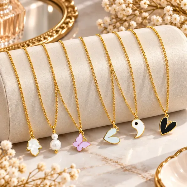 Golden_Stainless_Steel_Necklace_For_Women_Set_Of_7