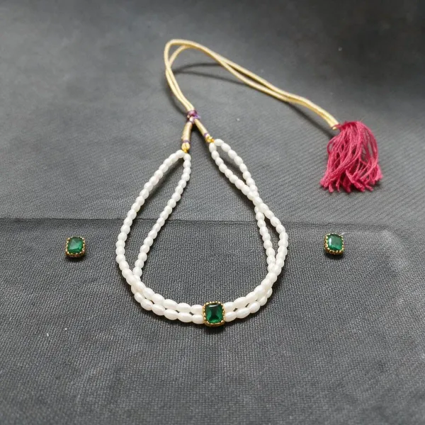 Golden_Pearls_And_Stones_Necklace_With_Earing_For_Women_Pack_Of_2