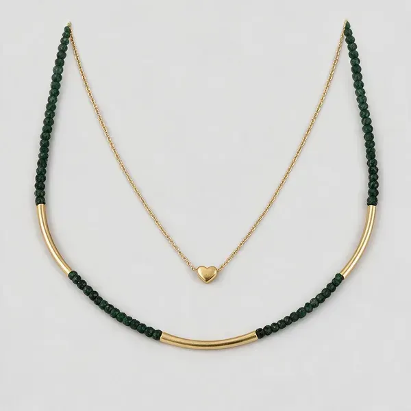 Golden_Pearls_And_Stones_Necklace_For_Women_Set_Of_2