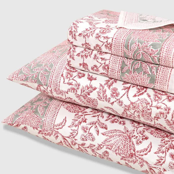Percale_Cotton_Block_Print_Pink_King_Size_Bedsheet