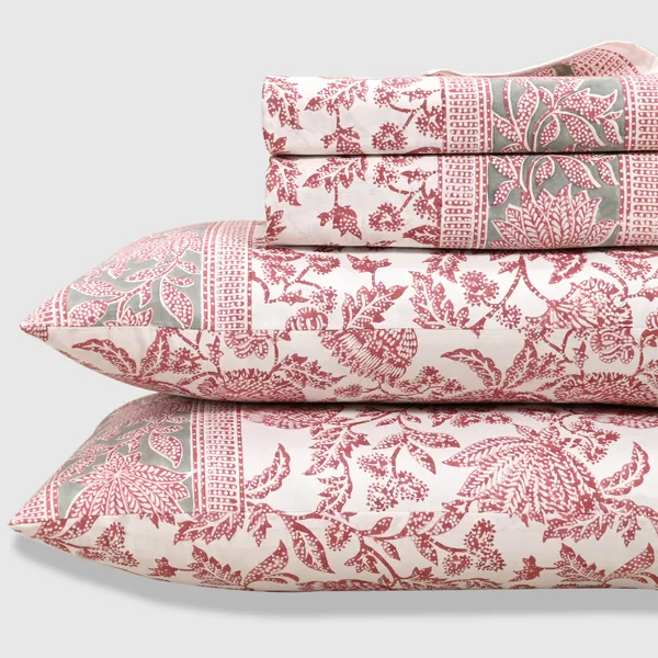 Percale_Cotton_Block_Print_Pink_King_Size_Bedsheet