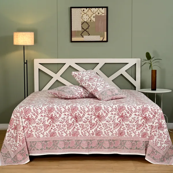 Percale_Cotton_Block_Print_Pink_King_Size_Bedsheet