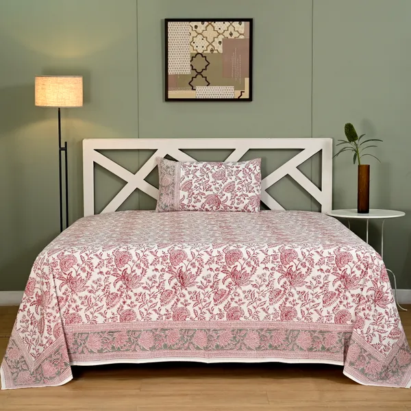 Percale_Cotton_Block_Print_Pink_King_Size_Bedsheet