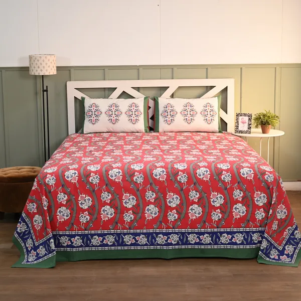 Percale_Cotton_200Tc_Multicolor_King_Size_Bedsheet