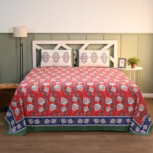 Percale_Cotton_200Tc_Multicolor_King_Size_Bedsheet