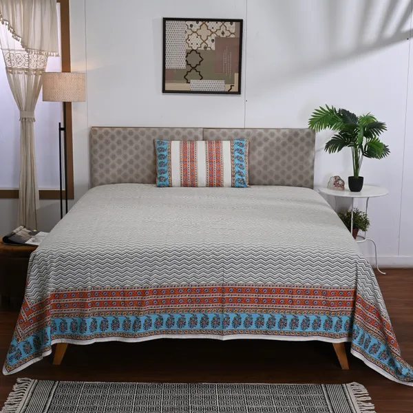 Percale_Cotton_Block_Print_White_King_Size_Bedsheet