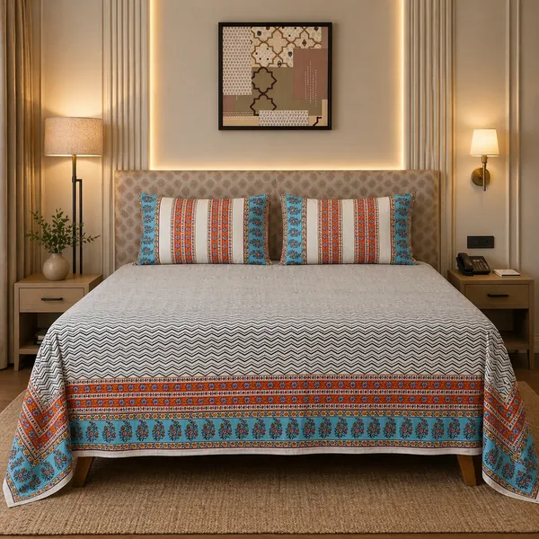 White_Percale_Cotton_Block_Print_White_King_Size_Bedsheet_For_Home_Decor_&_Bedding