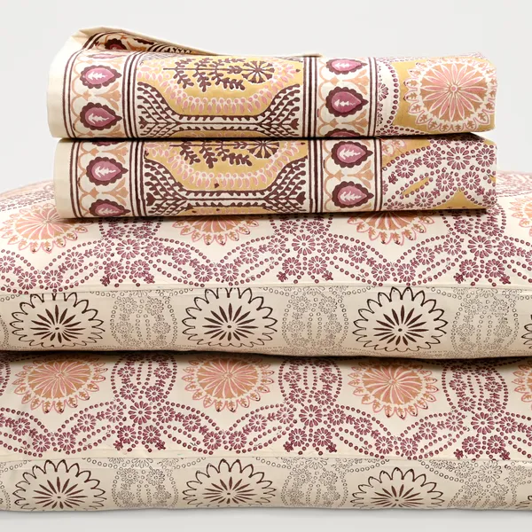 Peach_Percale_Cotton_Block_Print_Peach_King_Size_Bedsheet_For_Home_Decor_&_Bedding