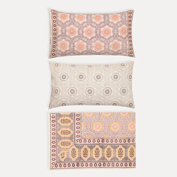 Peach_Percale_Cotton_Block_Print_Peach_King_Size_Bedsheet_For_Home_Decor_&_Bedding