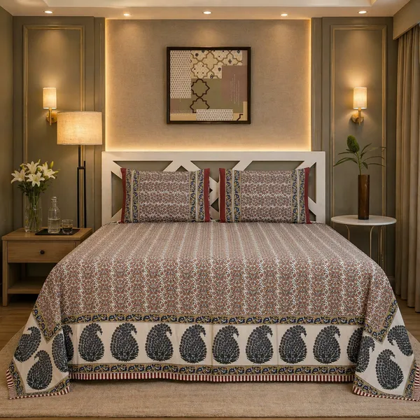 Percale_Cotton_200Tc_Multicolor_King_Size_Bedsheet