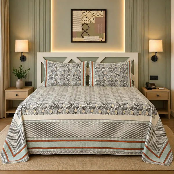 White_Percale_Cotton_Block_Print_White_King_Size_Bedsheet_For_Home_Decor_&_Bedding