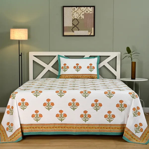 Yellow_Percale_Cotton_Block_Print_Yellow_King_Size_Bedsheet_For_Home_Decor_&_Bedding