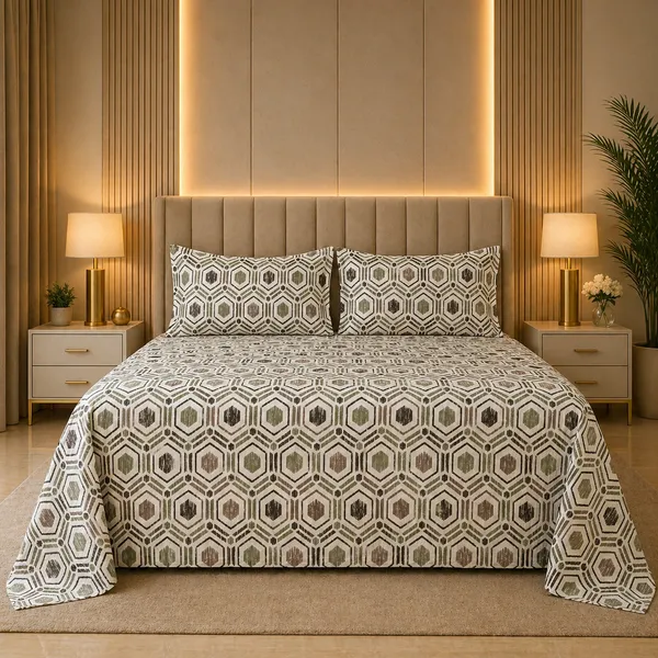 Percale_Cotton_200Tc_Multicolor_King_Size_Bedsheet