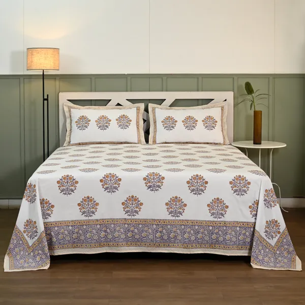 White_Percale_Cotton_Block_Print_White_King_Size_Bedsheet_For_Home_Decor_&_Bedding