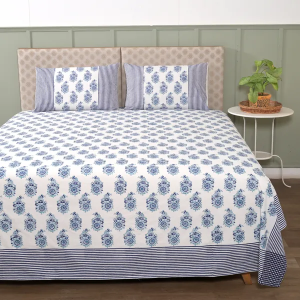 Block_Print_Percale_Cotton_King_Size_Bedsheet