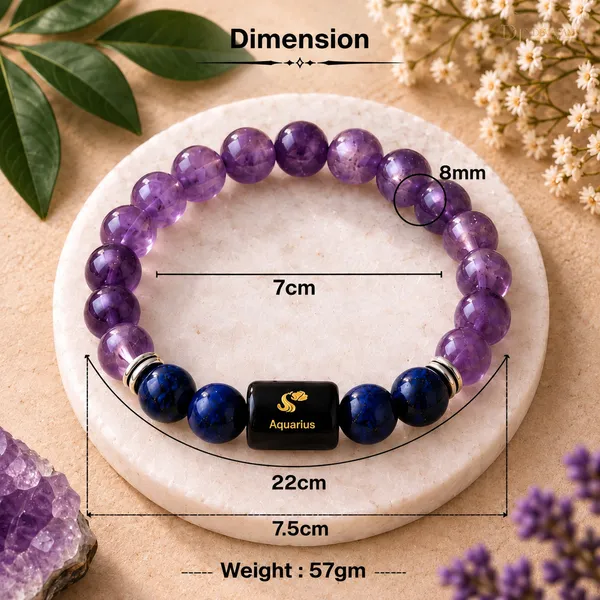 Purple_Gemstone_Beaded_Aquarius_Bracelet_For_Unisex