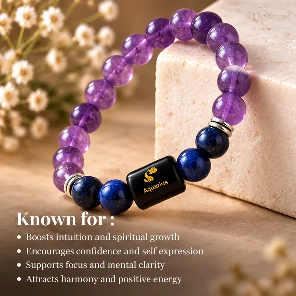 Purple_Gemstone_Beaded_Aquarius_Bracelet_For_Unisex