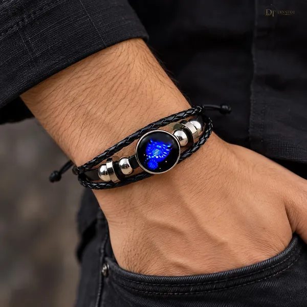 Black_Leather_Braided_Zodiac_Bracelet_For_Unisex
