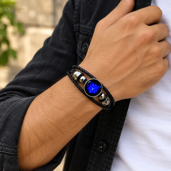 Black_Braided_Zodiac_Charm_Bracelet_For_Unisex