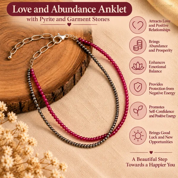 Red_Pyrite_Beaded_Anklet_For_Women